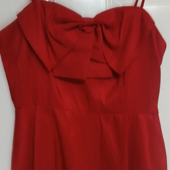 🦄A new day Red Bow Midi Dress Size M 20" - Picture 4 of 6